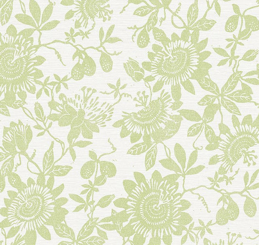 4074-26628 Helen Light Green Floral Trail Wallpaper