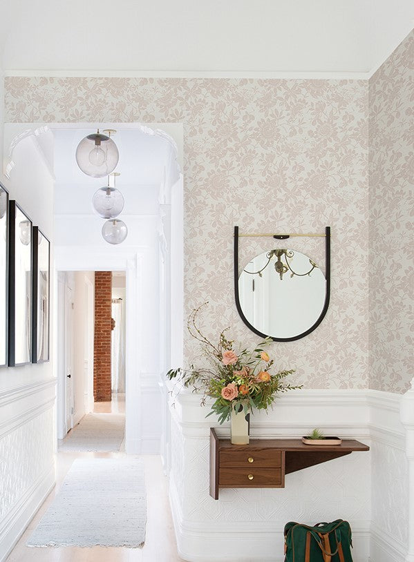4074-26630 Helen Mauve Floral Trail Wallpaper