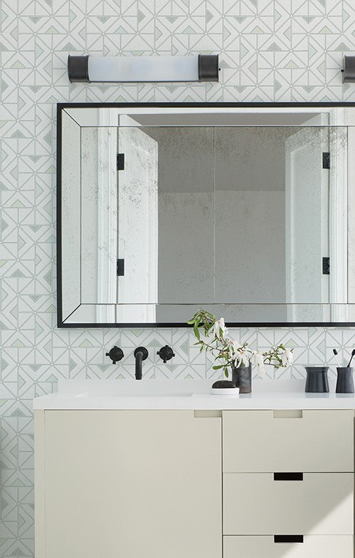 4074-26634 Jekyl Green Triangles Wallpaper
