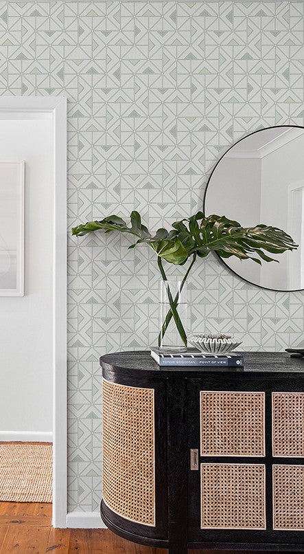 4074-26634 Jekyl Green Triangles Wallpaper
