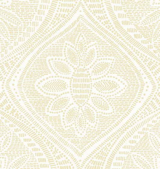 4074-26638 Scout Light Yellow Floral Ogee Wallpaper