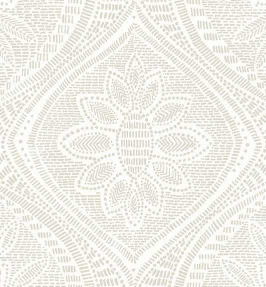 4074-26639 Scout Light Grey Floral Ogee Wallpaper