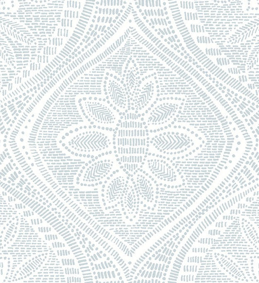 4074-26642 Scout Light Blue Floral Ogee Wallpaper