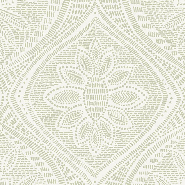 4074-26643 Scout Moss Floral Ogee Wallpaper