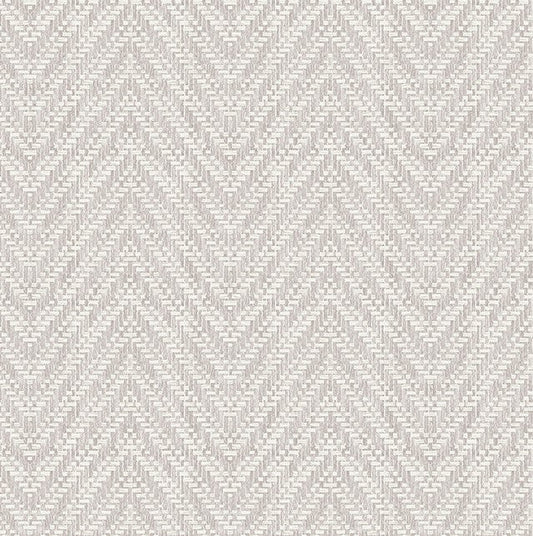 4074-26648 Glynn Lavender Chevron  faux grasscloth Wallpaper