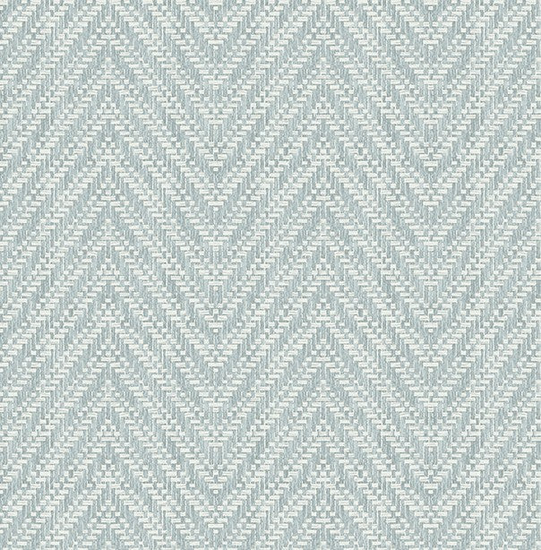 4074-26649 Glynn Sky Blue Chevron faux grasscloth Wallpaper