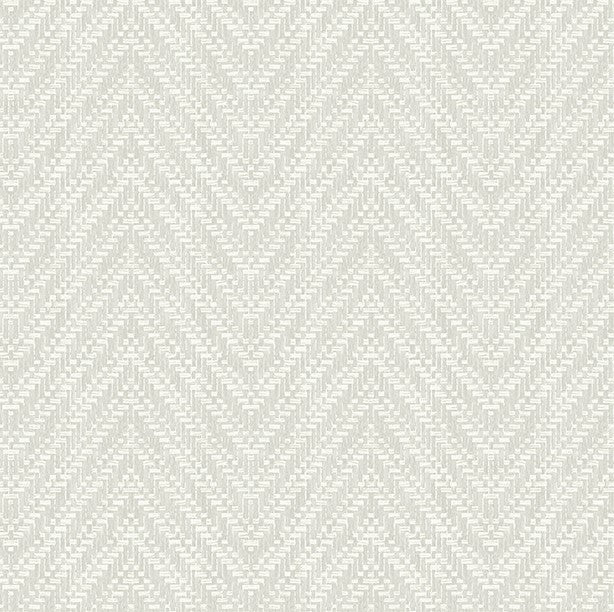 4074-26651 Glynn Silver Chevron faux grasscloth Wallpaper