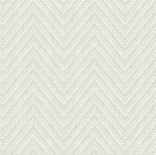 4074-26651 Glynn Silver Chevron faux grasscloth Wallpaper