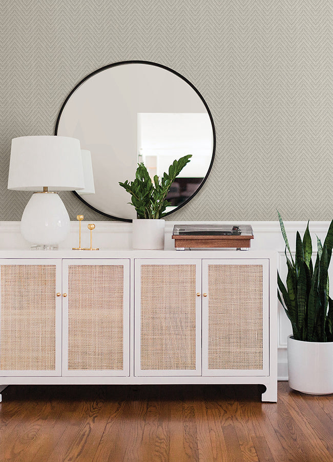 4074-26652 Glynn Light Grey Chevron Wallpaper