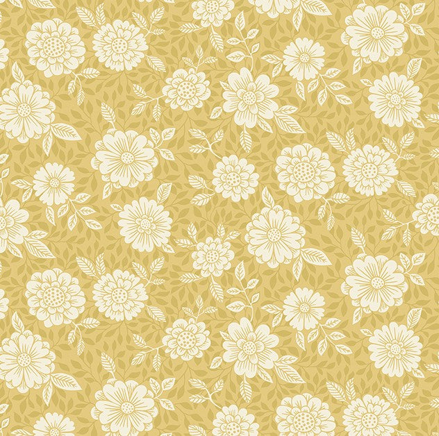 4080-15910 Lizette Mustard Charming Floral Wallpaper