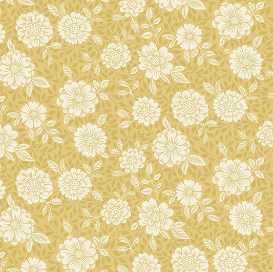 4080-15910 Lizette Mustard Charming Floral Wallpaper