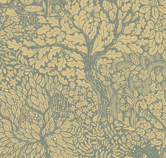 4080-83107 Olle Light Yellow Forest Sanctuary Wallpaper