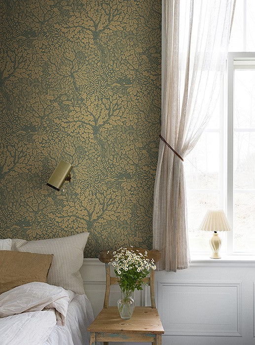 4080-83107 Olle Light Yellow Forest Sanctuary Wallpaper