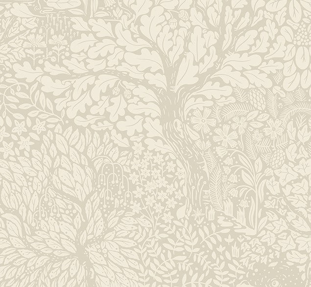 4080-83110 Olle Taupe Forest Sanctuary Wallpaper