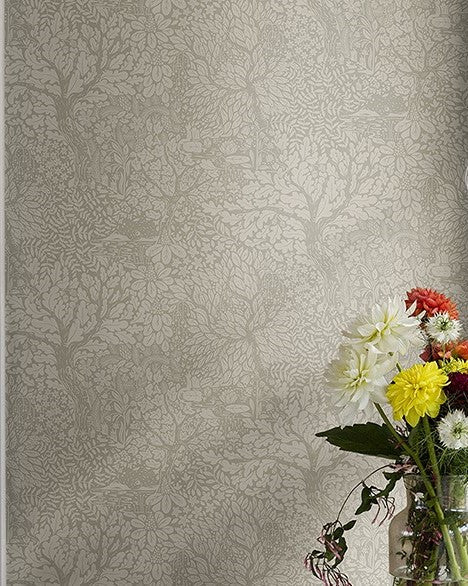 4080-83110 Olle Taupe Forest Sanctuary Wallpaper