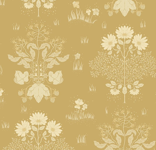 4080-83135 Elda Gold Delicate Daisies Wallpaper
