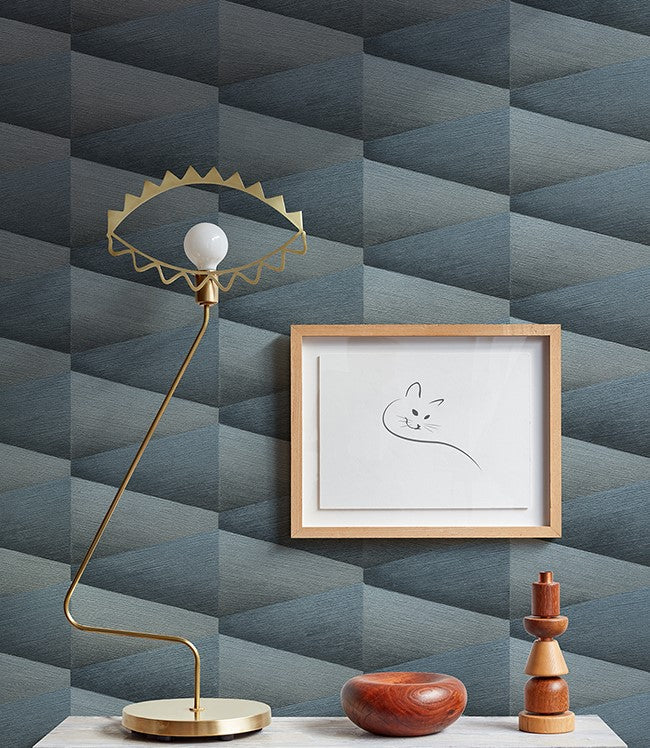 4096-554656 Shae Indigo Geo Wallpaper