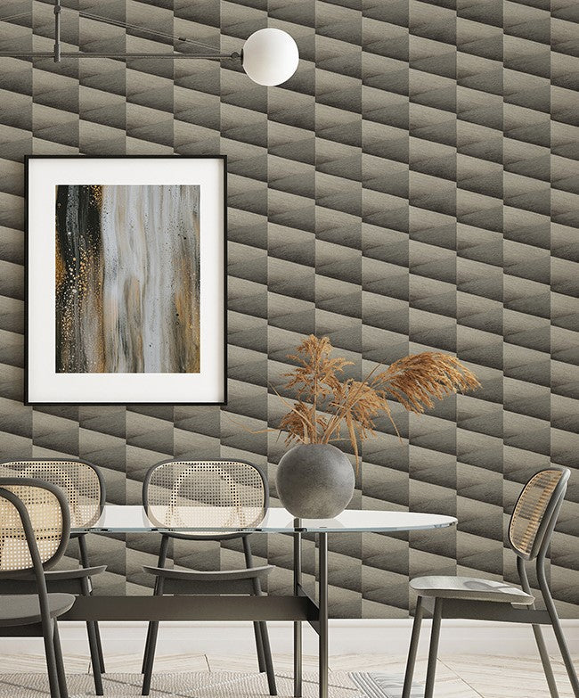 4096-554663 Shae Dark Grey Geo Wallpaper