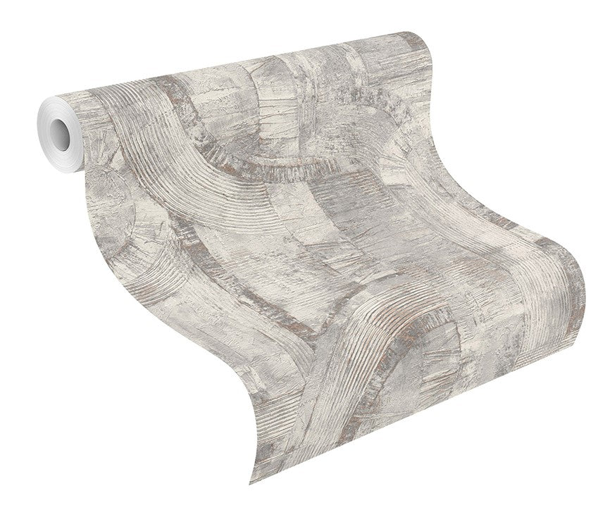 4096-554779 Steel Light Grey Concrete Swirl Wallpaper