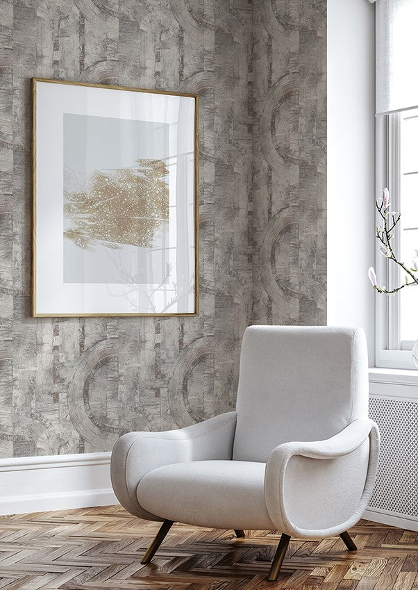 4096-554779 Steel Light Grey Concrete Swirl Wallpaper