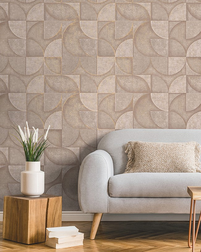 4125-26748 Addison Blush Retro Geo Wallpaper