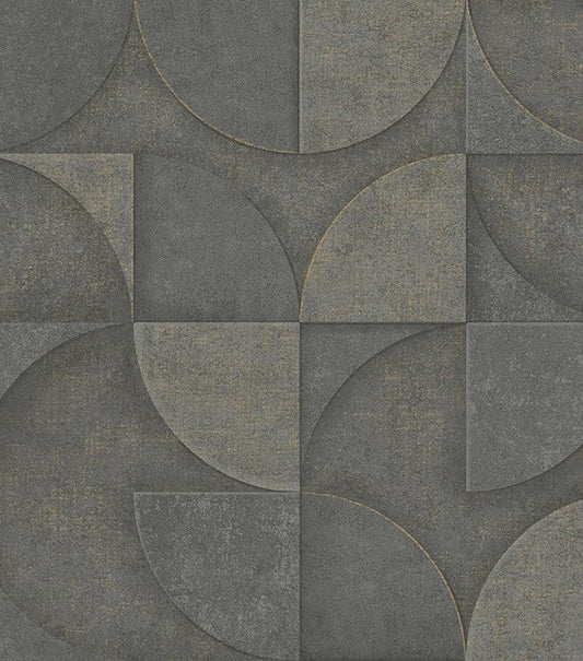 4125-26750 Addison Charcoal Blush Retro Geo Wallpaper