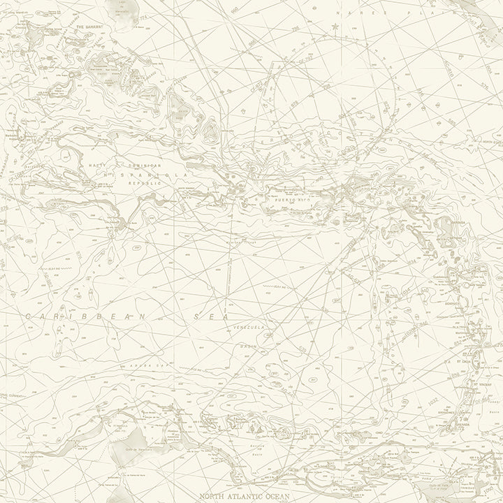 4071-71057 Charts Taupe Nautical Chart Wallpaper