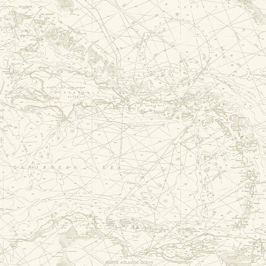 4071-71057 Charts Taupe Nautical Chart Wallpaper