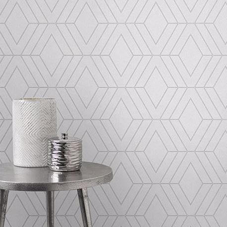 WM423440 Geometric Gray Silver Glitter Triangle Wallpaper - wallcoveringsmart