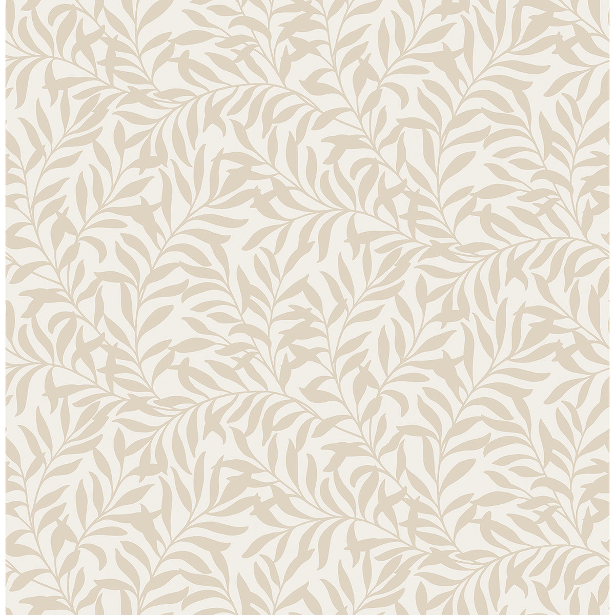 M1668 Salix Beige Leaf Wallpaper