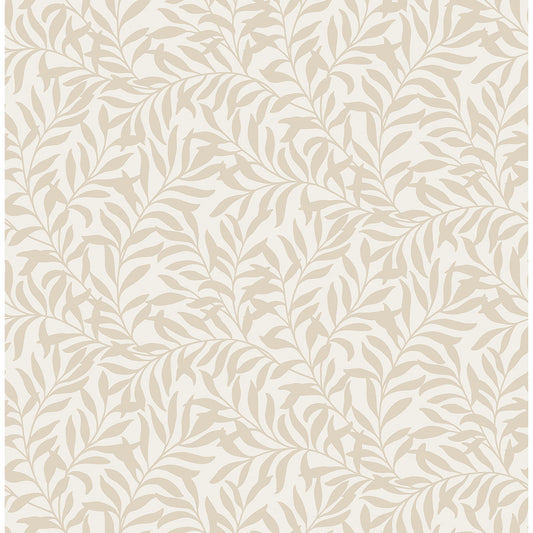M1668 Salix Beige Leaf Wallpaper