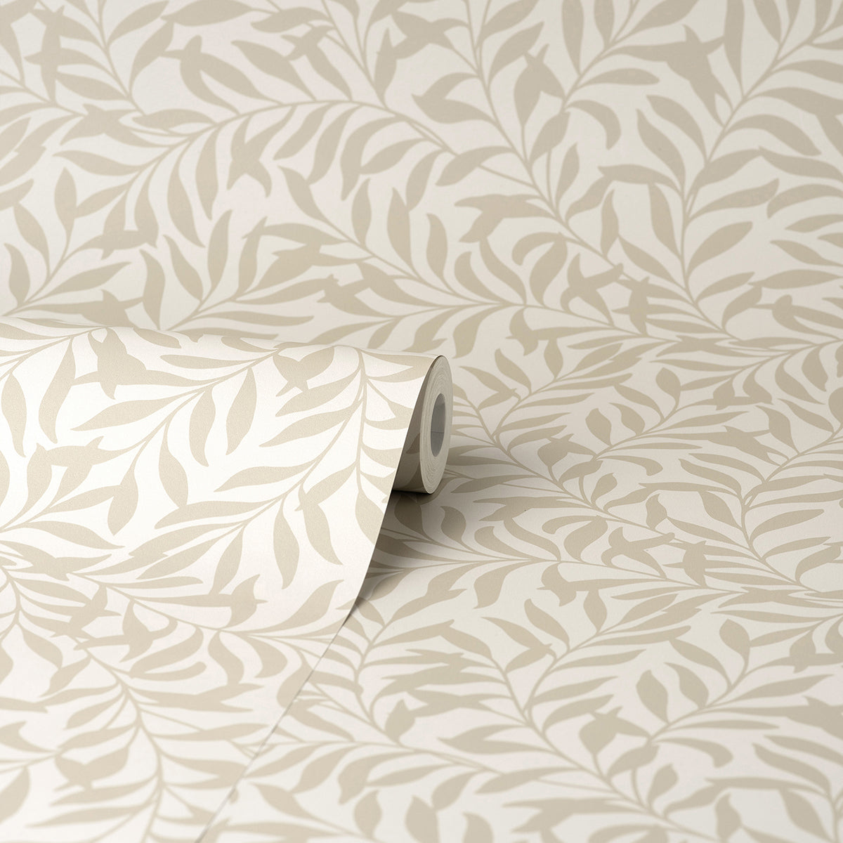 M1668 Salix Beige Leaf Wallpaper