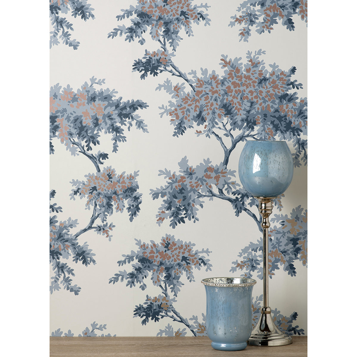M1672 Ashdown Dark Blue Tree Wallpaper