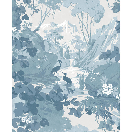M1675 Eden Blue Crane Lagoon Wallpaper