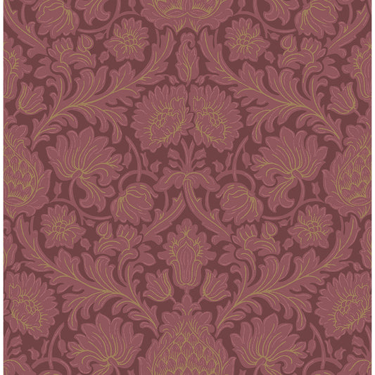 M1680 Bamburg Red Floral Wallpaper