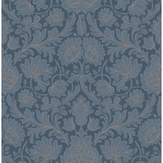 M1681 Bamburg Dark Blue Floral Wallpaper
