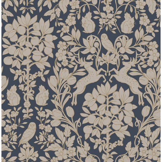 M1684 Richmond Blue Floral Wallpaper