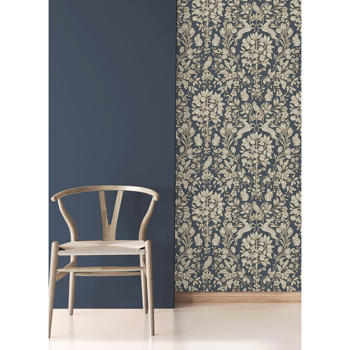 M1684 Richmond Blue Floral Wallpaper