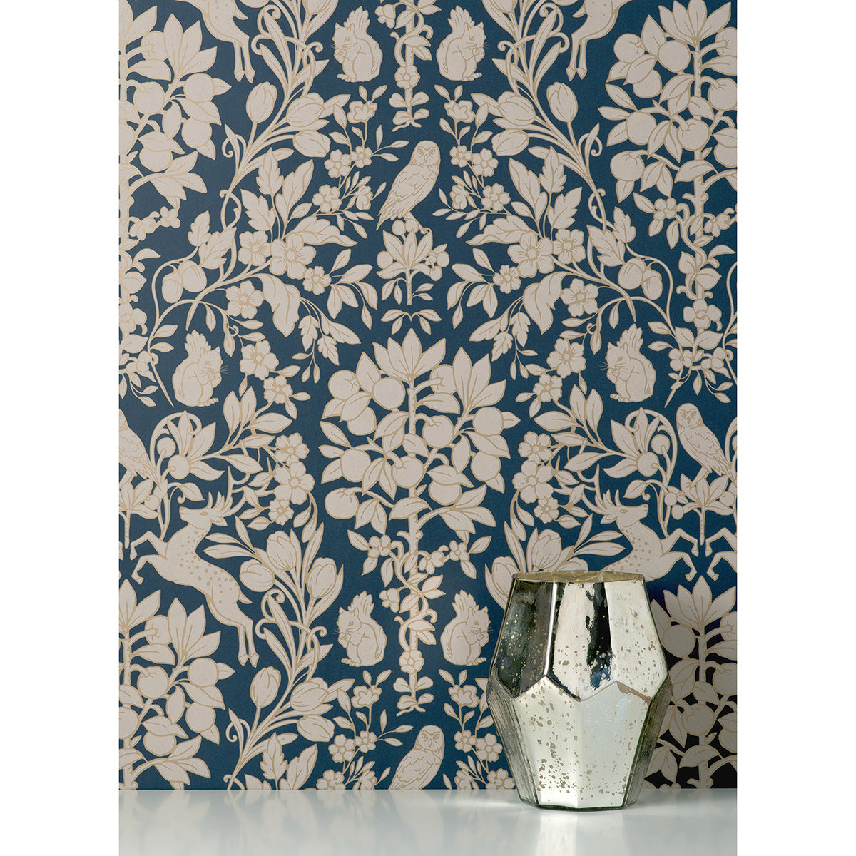 M1684 Richmond Blue Floral Wallpaper