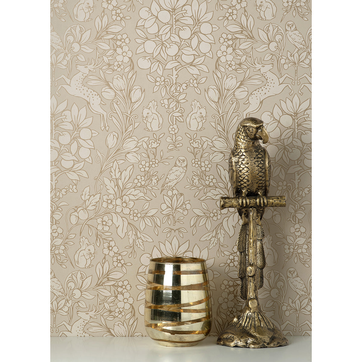  M1686 Richmond Taupe Floral Wallpaper