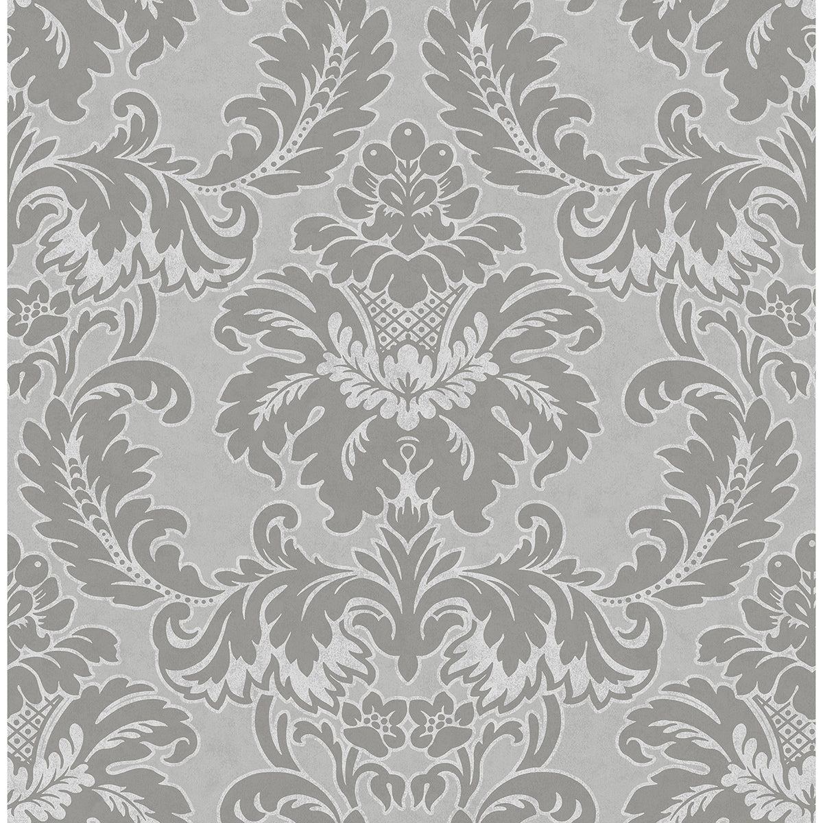 M1705 Windsor Grey Damask Wallpaper