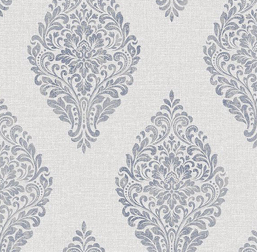 2834-25044 PASCALE LIGHT GREY MEDALLION WALLPAPER rolls Victorian wallcoverings