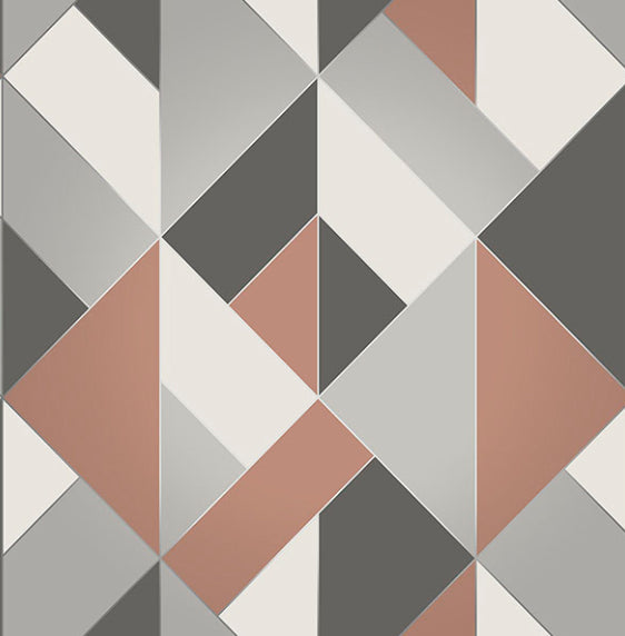 DELANO COPPER STRUCTURED GEO WALLPAPER