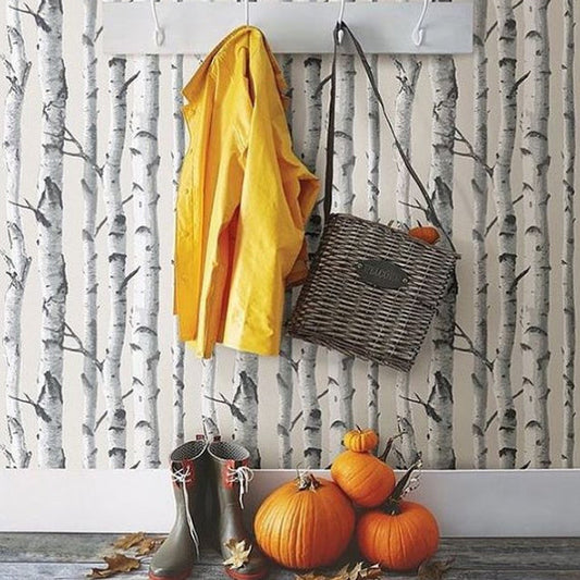 2532-20418 MODERN IRVIN GREY BIRCH TREE Wallpaper
