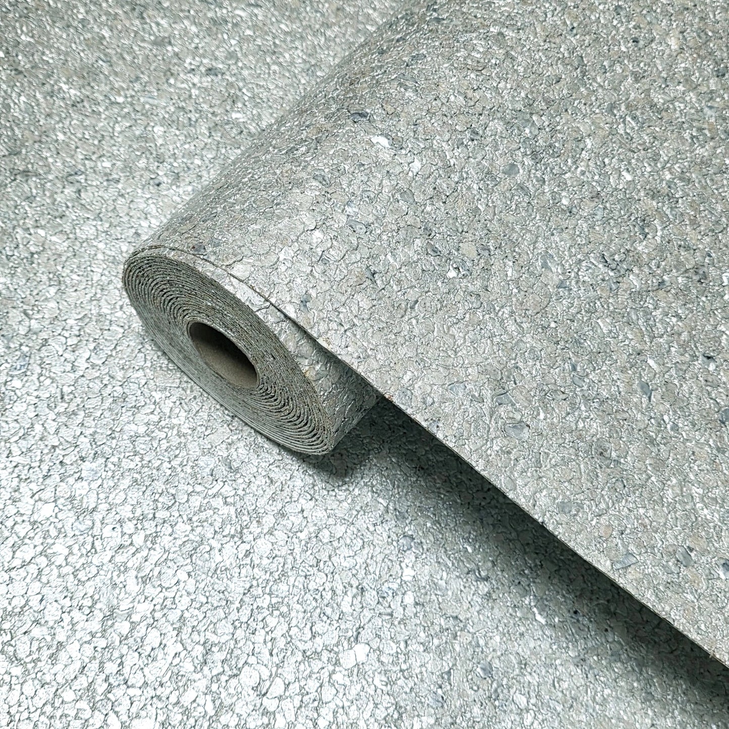 WM0002MBP Gray silver metallic Pearl Big Chip Natural Real Mica Stone Wallpaper Textured