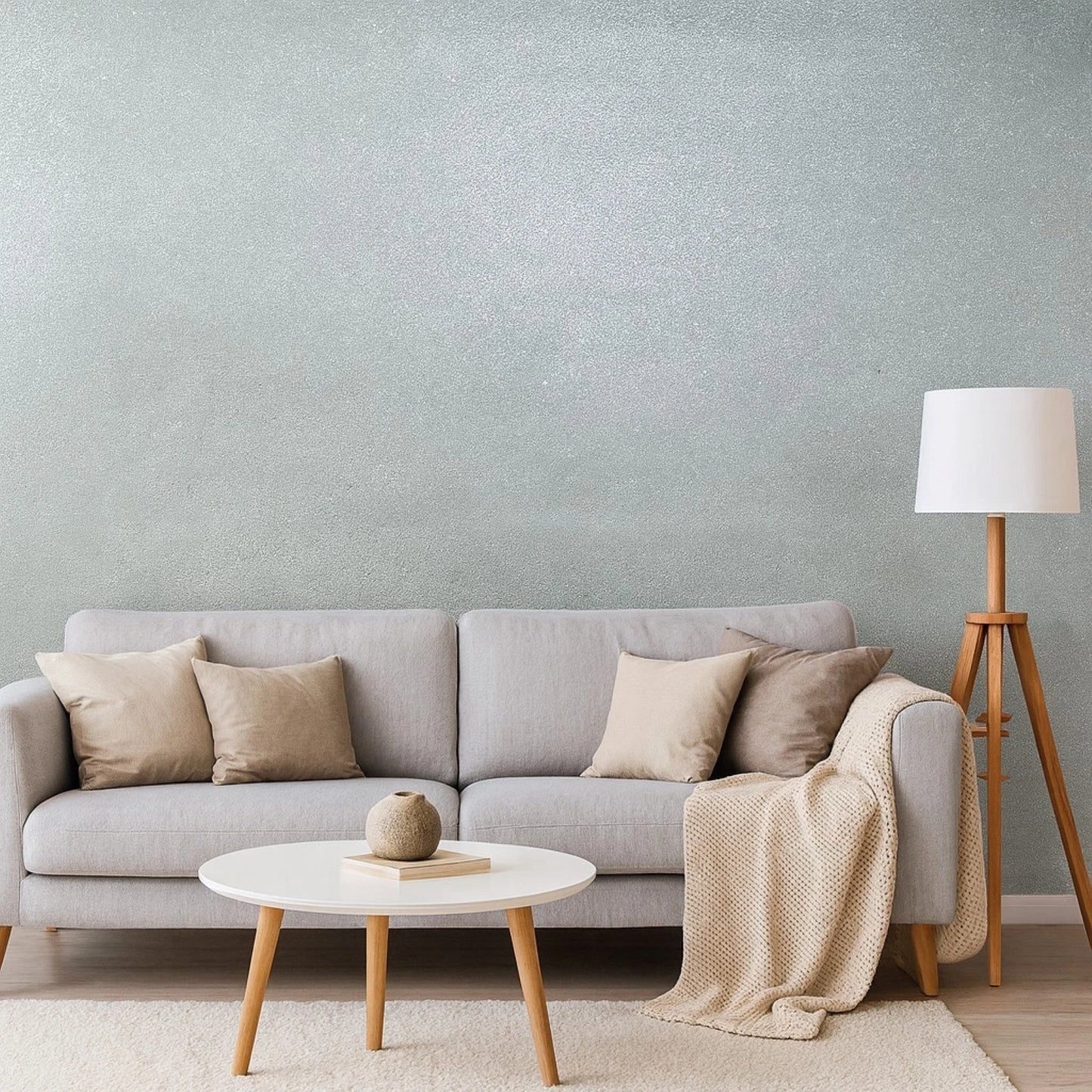 WM0002MBP Gray silver metallic Pearl Big Chip Natural Real Mica Stone Wallpaper Textured