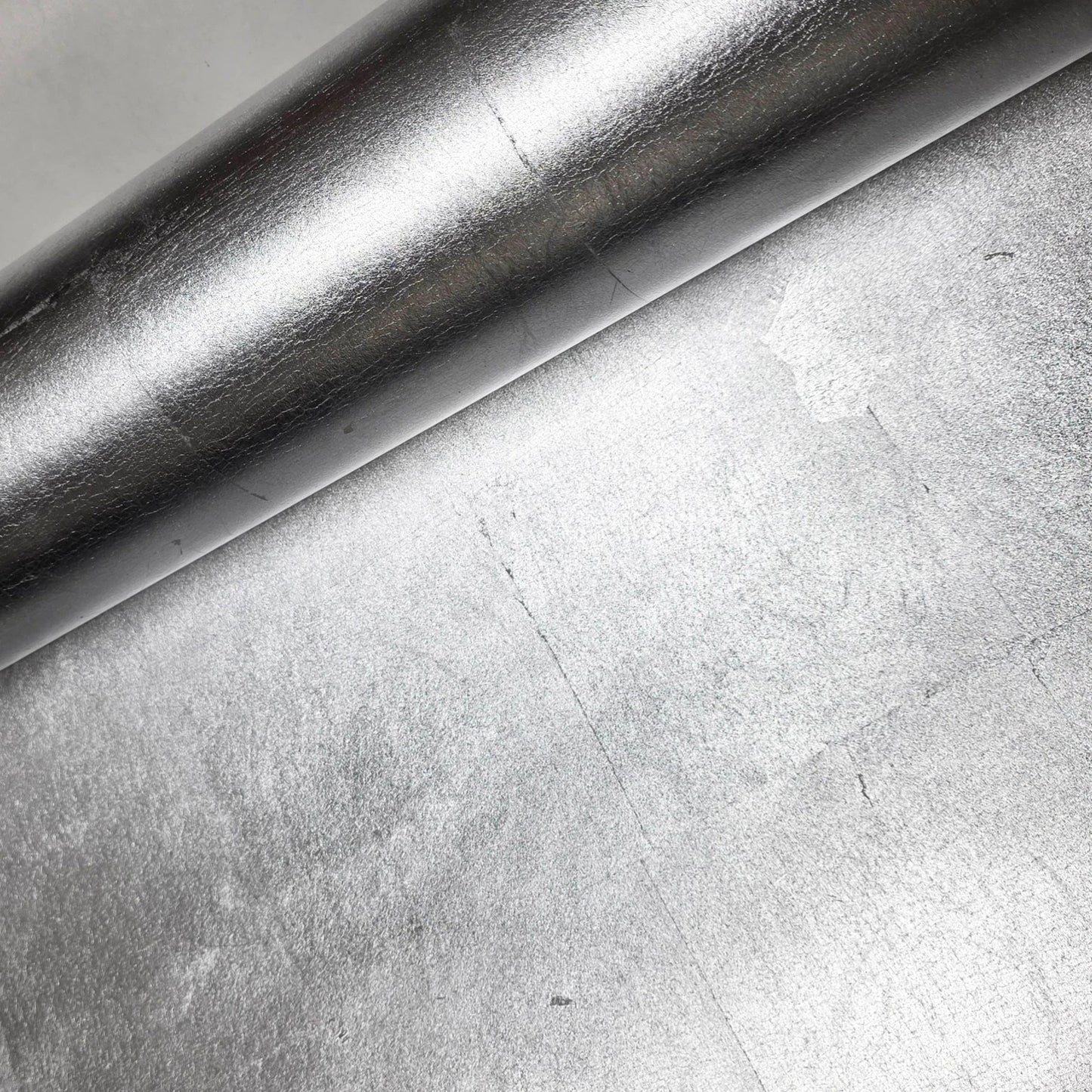 WM006MLS Square leaf tile foil silver metallic Shiny Modern contemporary luxury Wallpaper