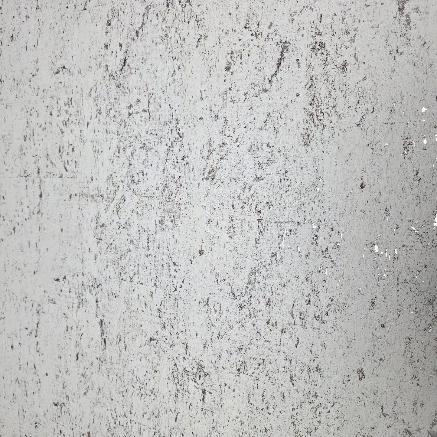 WM011KCS Real Natural cork matte off white silver metallic foil textured modern Wallpaper
