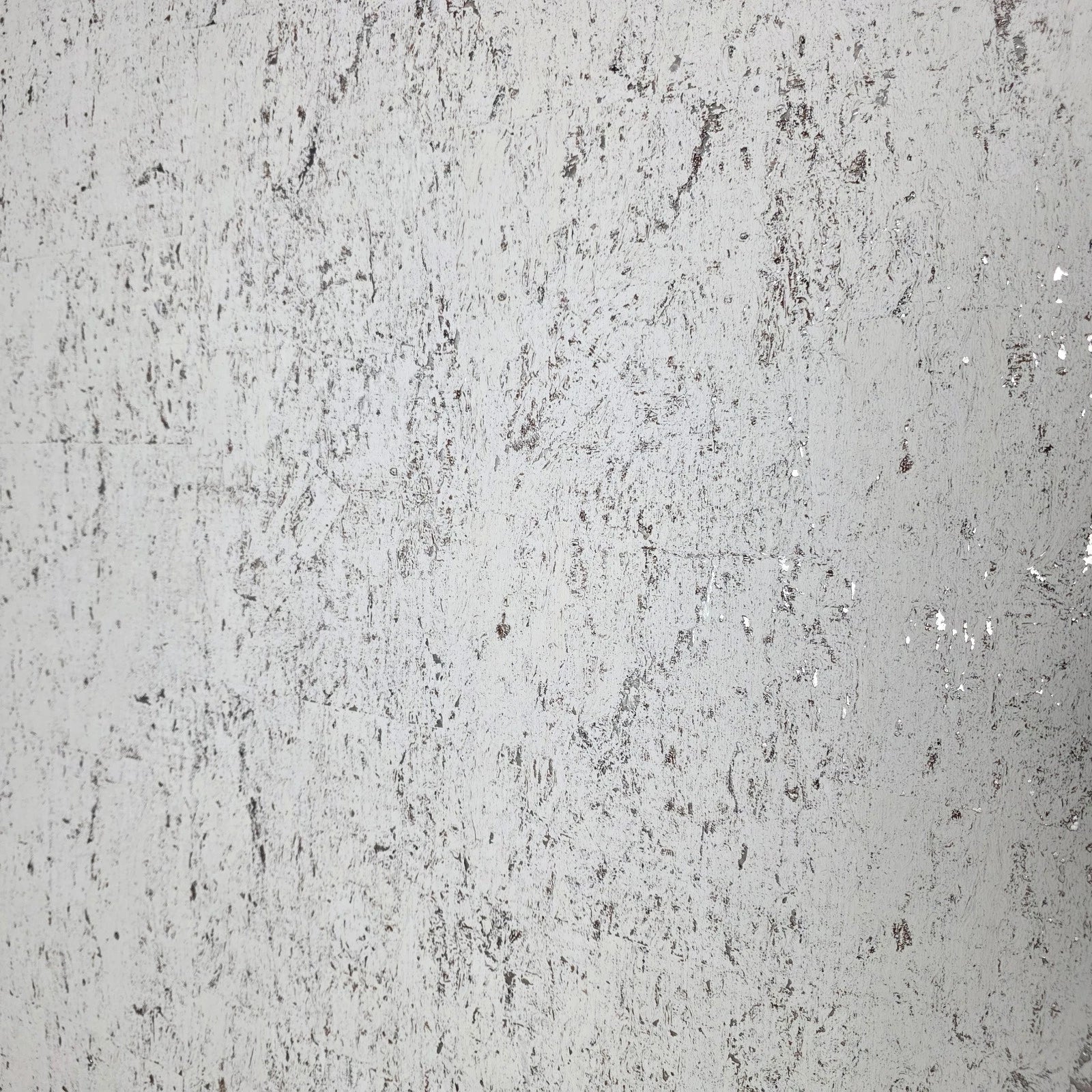 WM011KCS Real Natural cork matte off white silver metallic foil textured modern Wallpaper