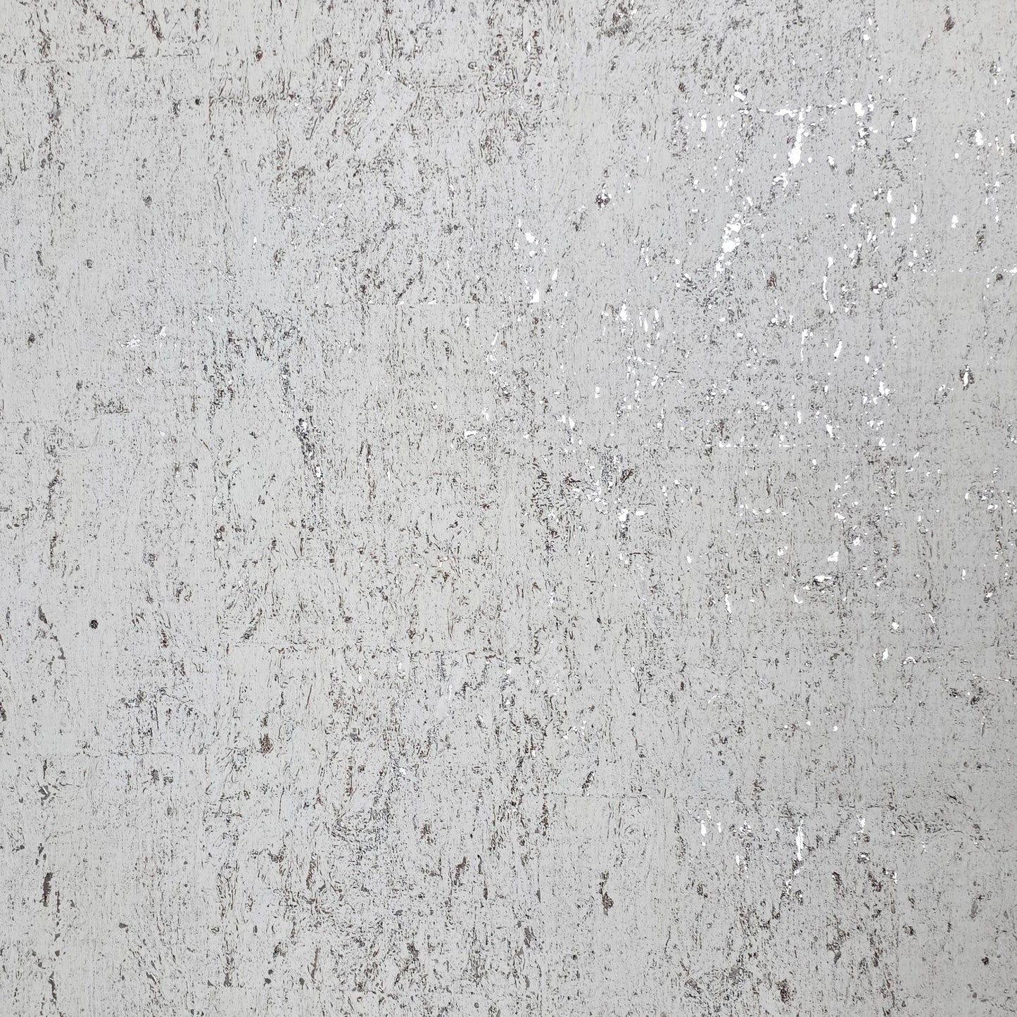 WM011KCS Real Natural cork matte off white silver metallic foil textured modern Wallpaper